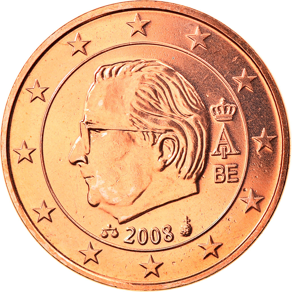 Belgium, 5 Euro Cent, 2008, Brussels, MS(65-70), Copper Plated Steel, KM:276