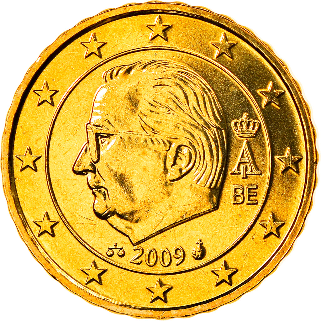 Belgium, 10 Euro Cent, 2009, Brussels, MS(65-70), Brass, KM:277