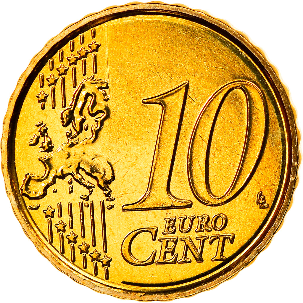 Belgium, 10 Euro Cent, 2009, Brussels, MS(65-70), Brass, KM:277