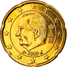 Belgien, 20 Euro Cent, 2009, Brussels, STGL, Messing, KM:278