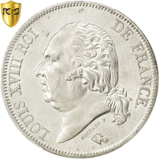 FRANCE, Louis XVIII, 5 Francs, 1824, Paris, KM #711.1, graded, PCGS, MS(60-62),.