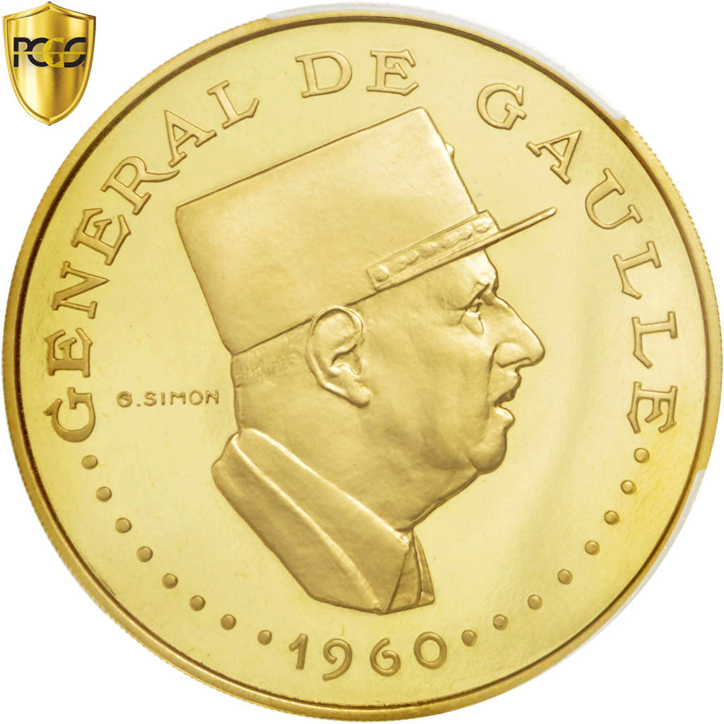 Chad, De Gaulle, 10000 Francs, 1970, Gold, KM:11, PCGS PR68DCAM