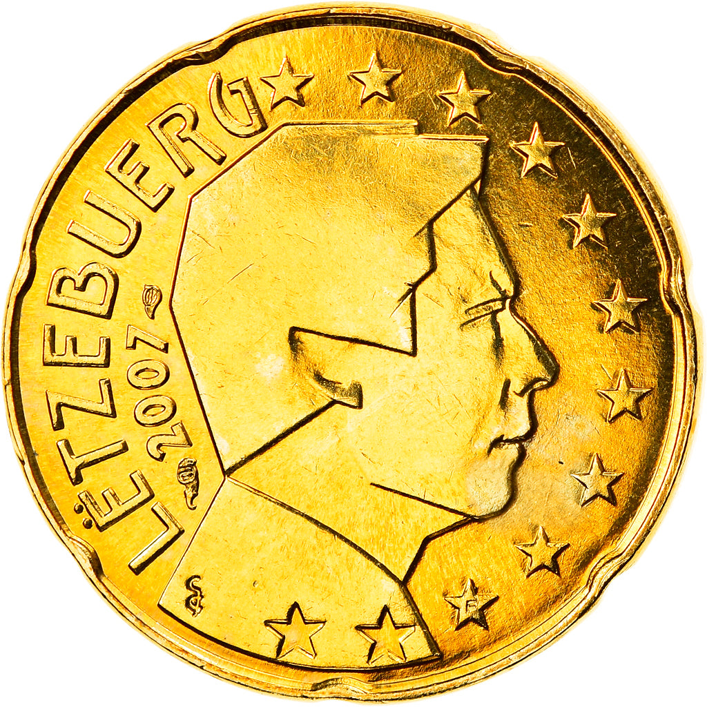 Luxemburg, 20 Euro Cent, 2007, Utrecht, FDC, Tin, KM:90