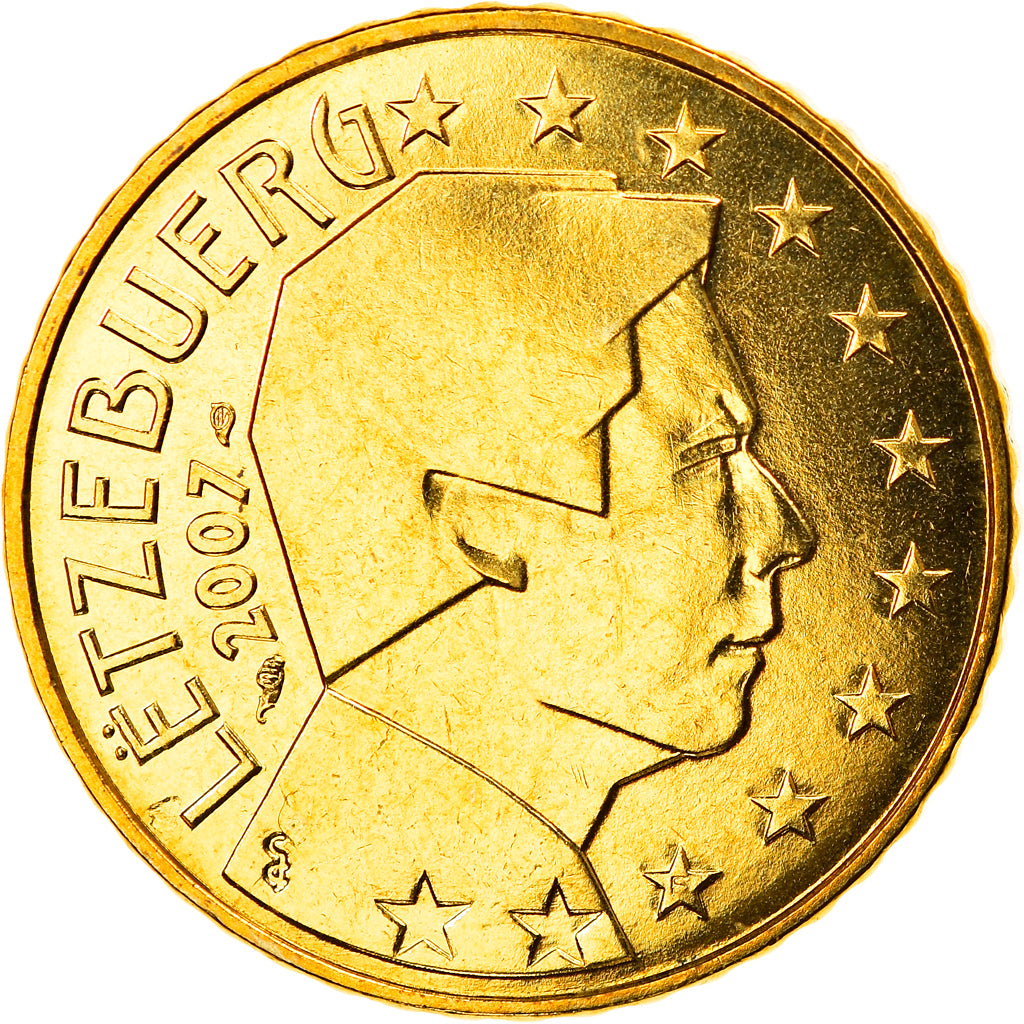 Luxembourg, 50 Euro Cent, 2007, Utrecht, MS(65-70), Brass, KM:91