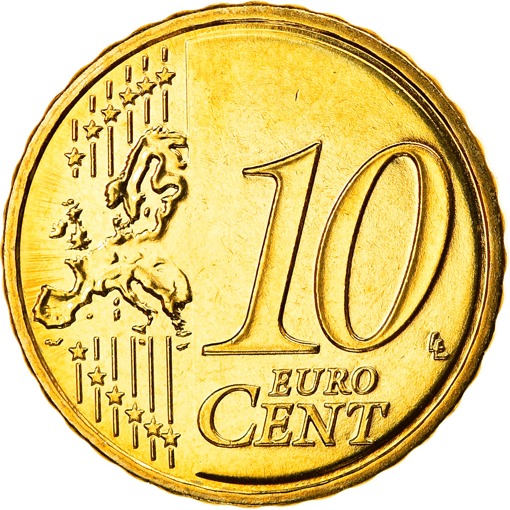 Luxembourg, 10 Euro Cent, 2008, Utrecht, MS(65-70), Brass, KM:89