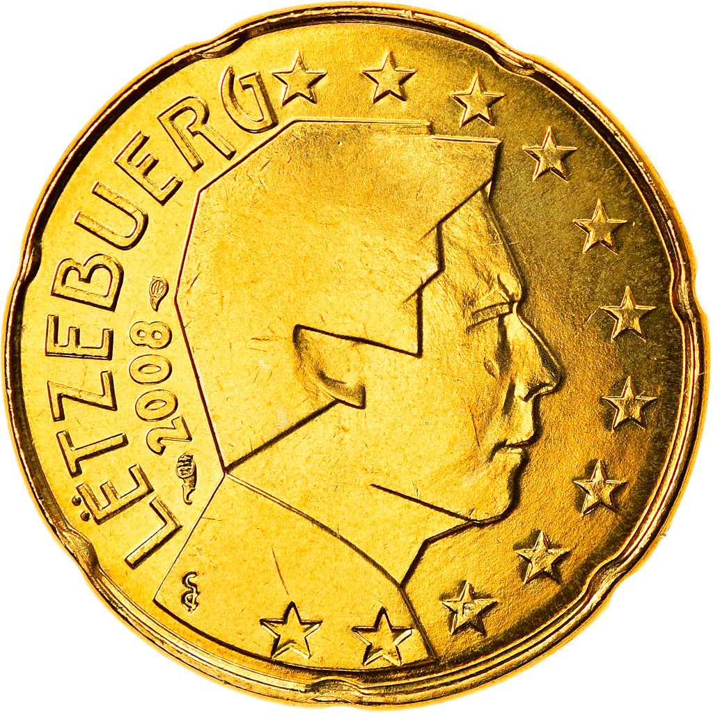 Lussemburgo, 20 Euro Cent, 2008, Utrecht, FDC, Ottone, KM:90
