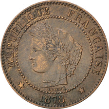 Coin, France, Cérès, 2 Centimes, 1878, Paris, EF(40-45), Bronze, KM:827.1