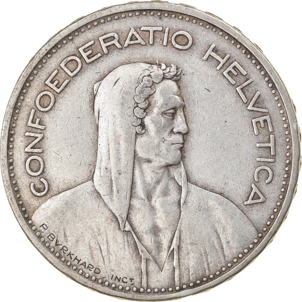 Coin, Switzerland, 5 Francs, 1932, Bern, VF(30-35), Silver, KM:40