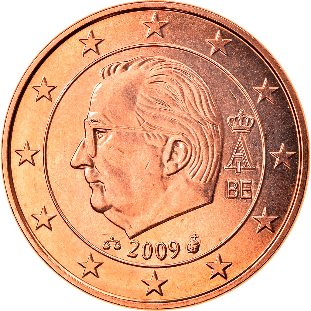 Belgium, 5 Euro Cent, 2009, Brussels, MS(65-70), Copper Plated Steel, KM:276