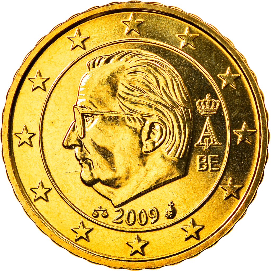 Belgium, 10 Euro Cent, 2009, Brussels, MS(65-70), Brass, KM:277