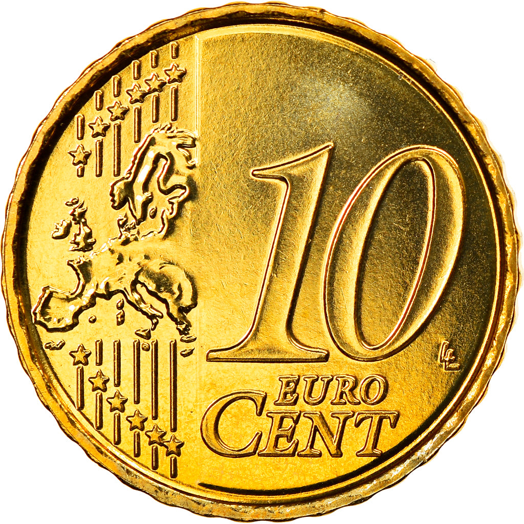 Belgium, 10 Euro Cent, 2009, Brussels, MS(65-70), Brass, KM:277