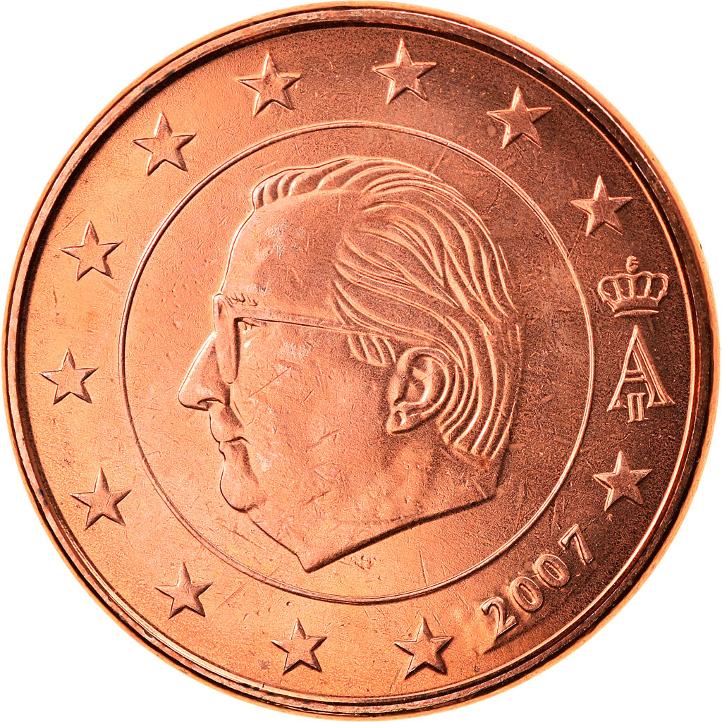 Belgium, 5 Euro Cent, 2007, Brussels, MS(65-70), Copper Plated Steel, KM:226