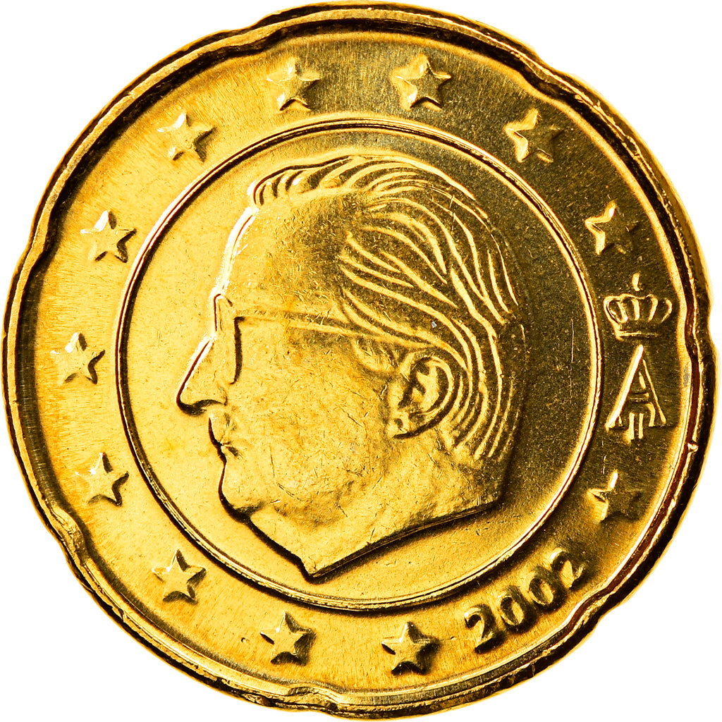 Belgio, 20 Euro Cent, 2002, Brussels, FDC, Ottone, KM:228