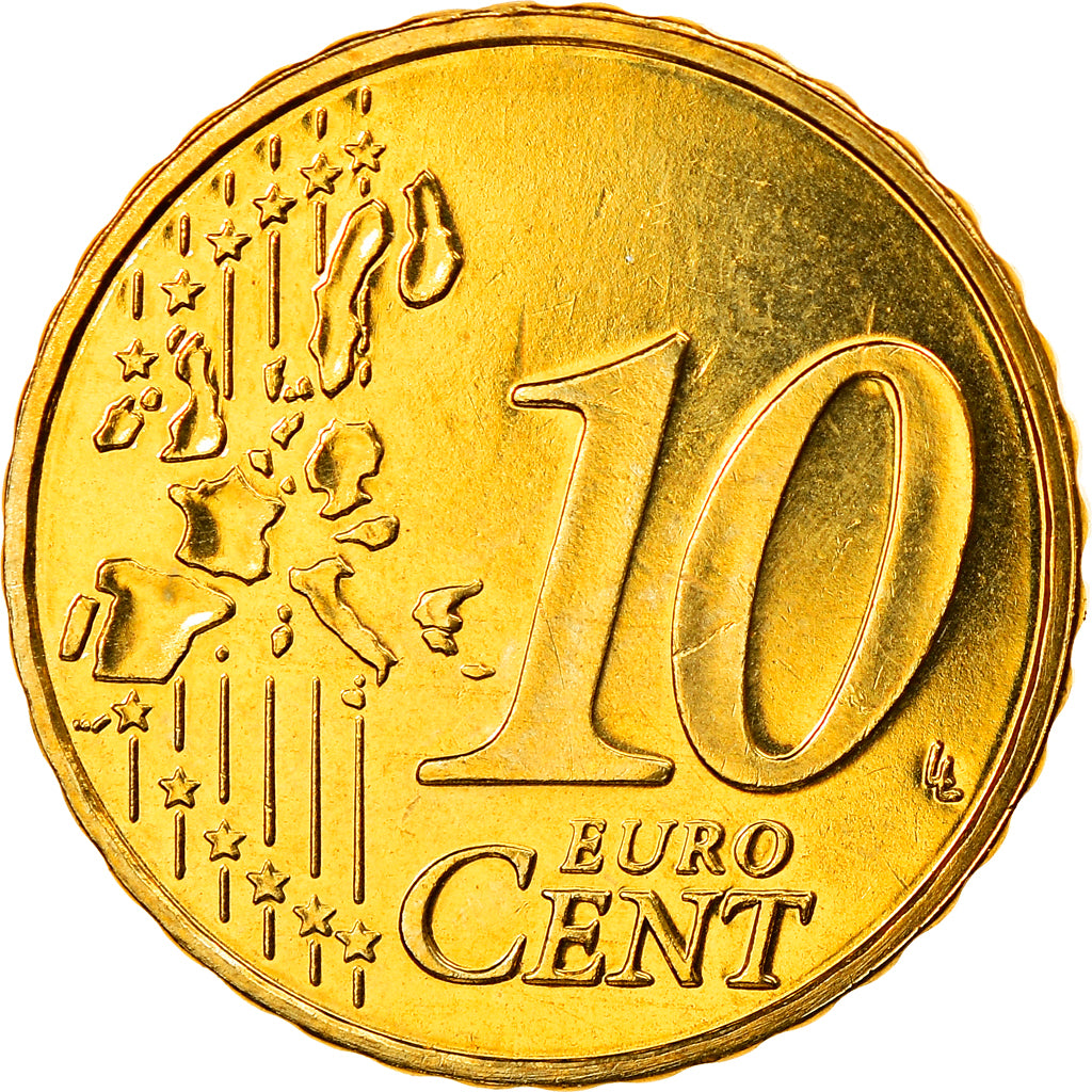 Belgium, 10 Euro Cent, 2003, Brussels, MS(65-70), Brass, KM:227