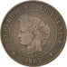 FRANCE, Cérès, 2 Centimes, 1887, Paris, KM #827.1, EF(40-45), Bronze, 20.2, G...