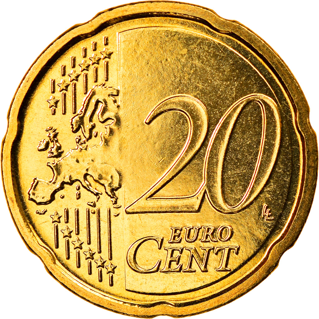 Belgium, 20 Euro Cent, 2010, MS(65-70), Brass, KM:278