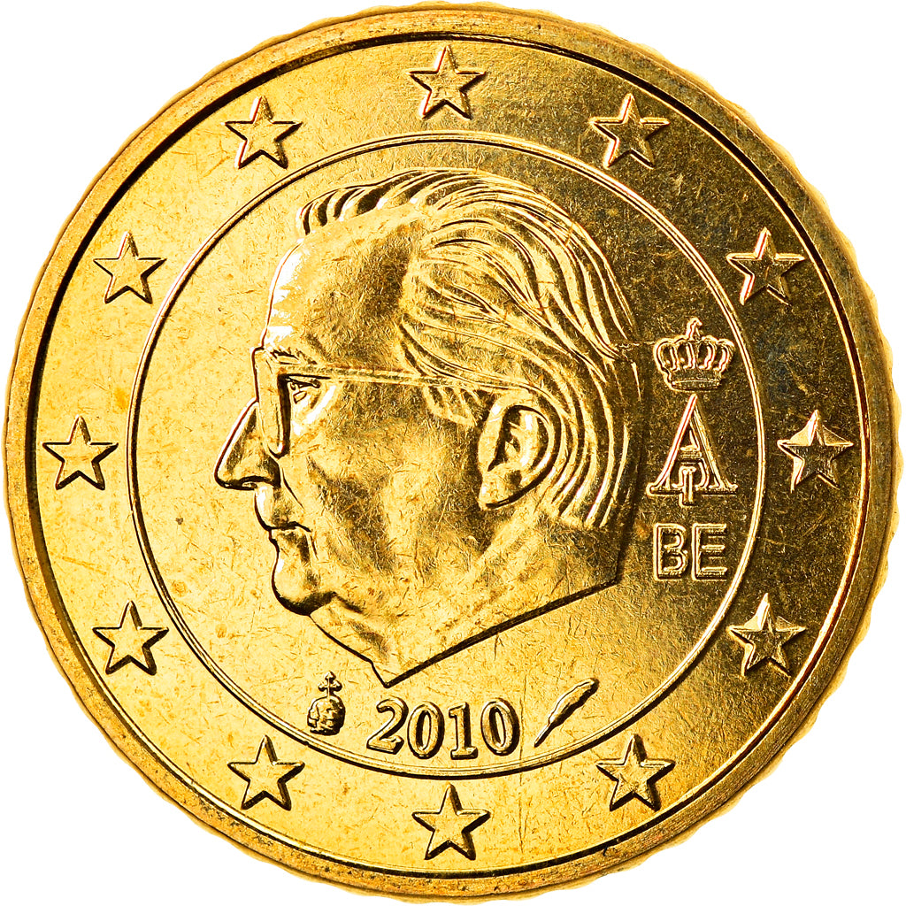 Belgium, 50 Euro Cent, 2010, Brussels, MS(65-70), Brass, KM:279