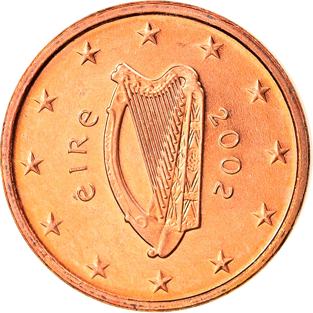 IRELAND REPUBLIC, Euro Cent, 2002, Sandyford, MS(65-70), Copper Plated Steel