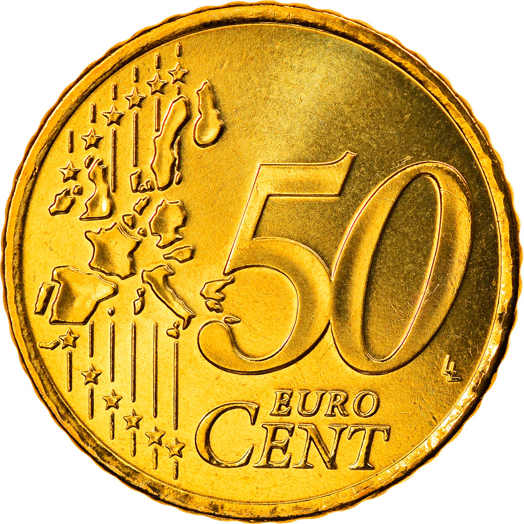 IRELAND REPUBLIC, 50 Euro Cent, 2002, Sandyford, MS(65-70), Brass, KM:37