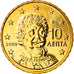 Grécia, 10 Euro Cent, 2009, Athens, MS(65-70), Latão, KM:211