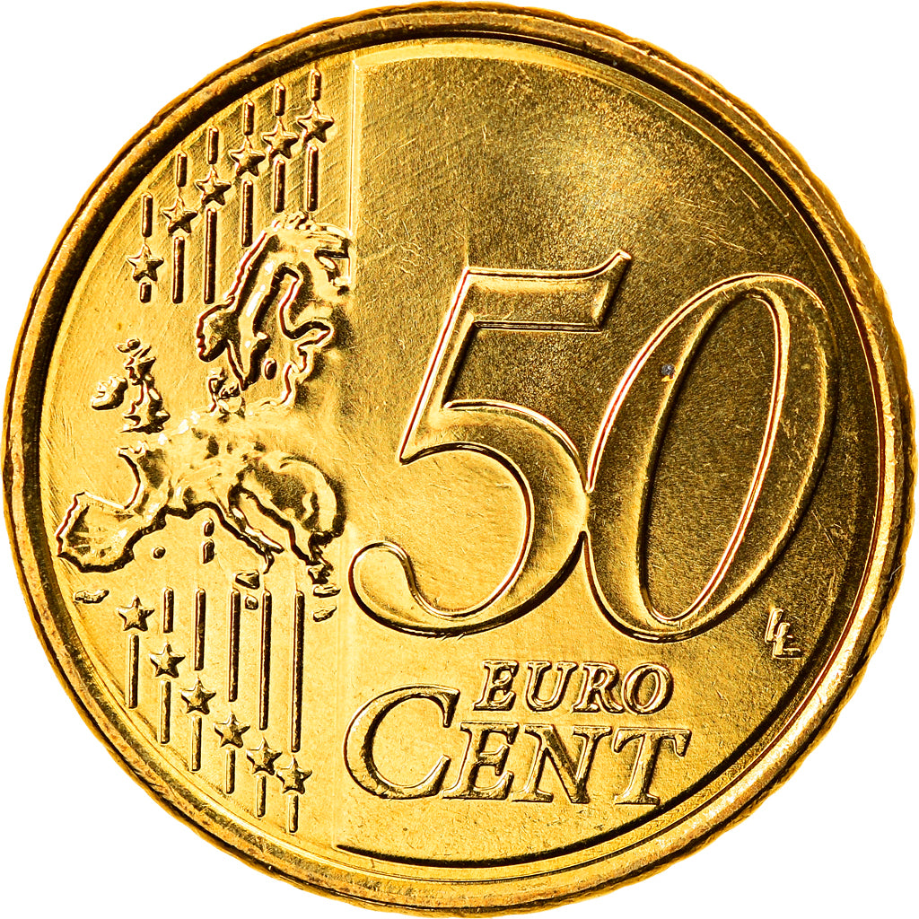 Grécia, 50 Euro Cent, 2009, MS(65-70), Latão, KM:213