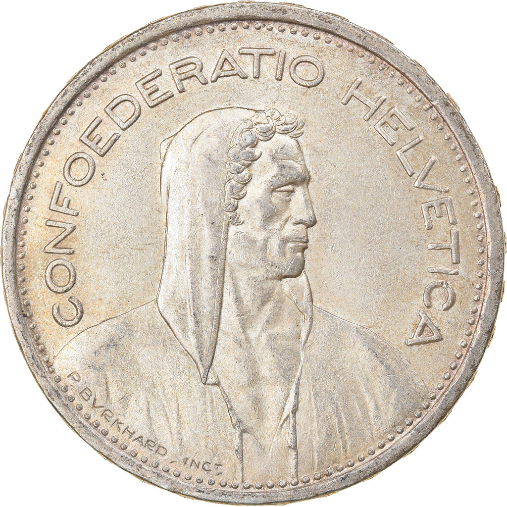 Coin, Switzerland, 5 Francs, 1954, Bern, AU(50-53), Silver, KM:40