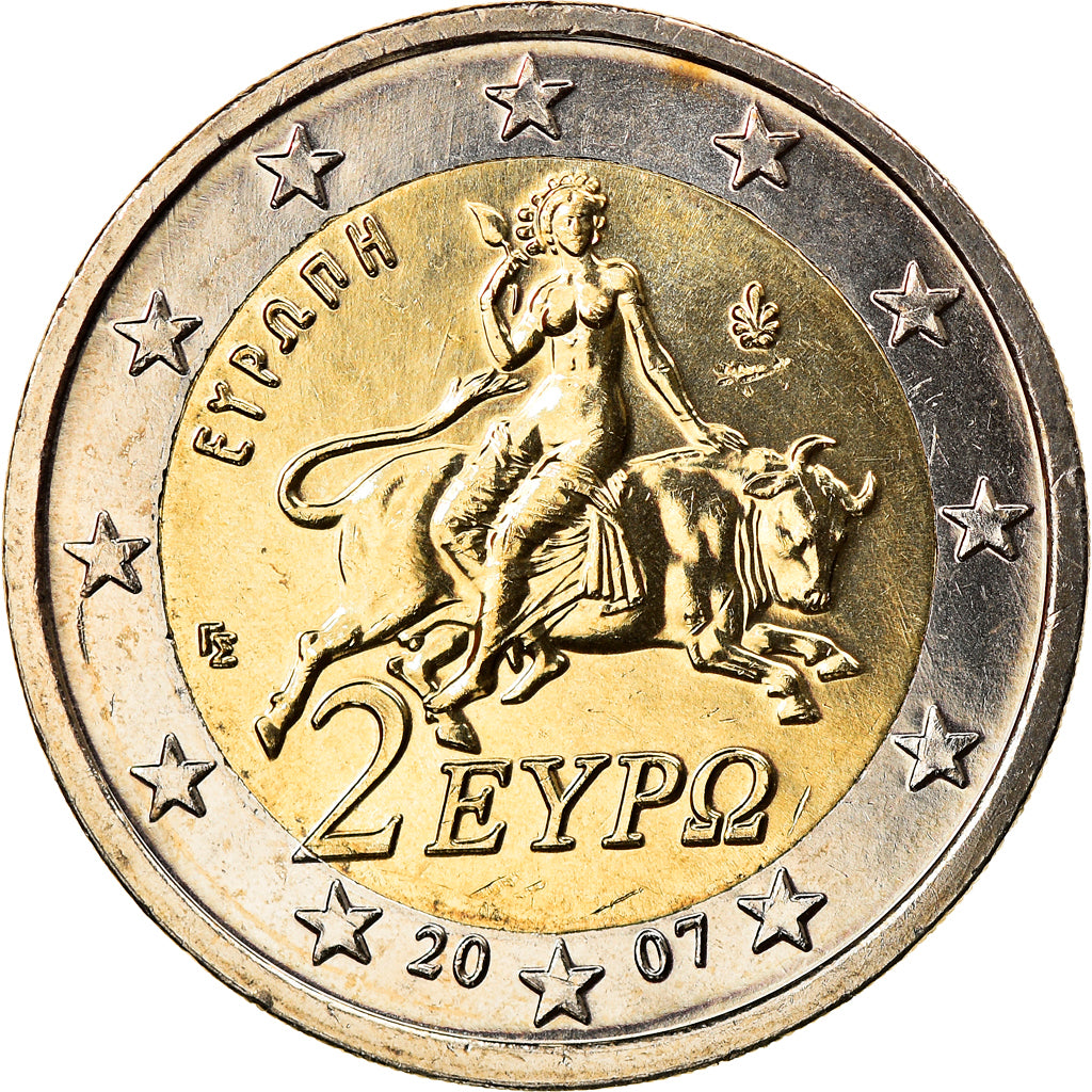 Griechenland, 2 Euro, 2007, Athens, STGL, Bi-Metallic, KM:215