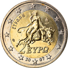 Griechenland, 2 Euro, 2007, Athens, STGL, Bi-Metallic, KM:215