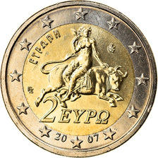Greece, 2 Euro, 2007, Athens, MS(65-70), Bi-Metallic, KM:215