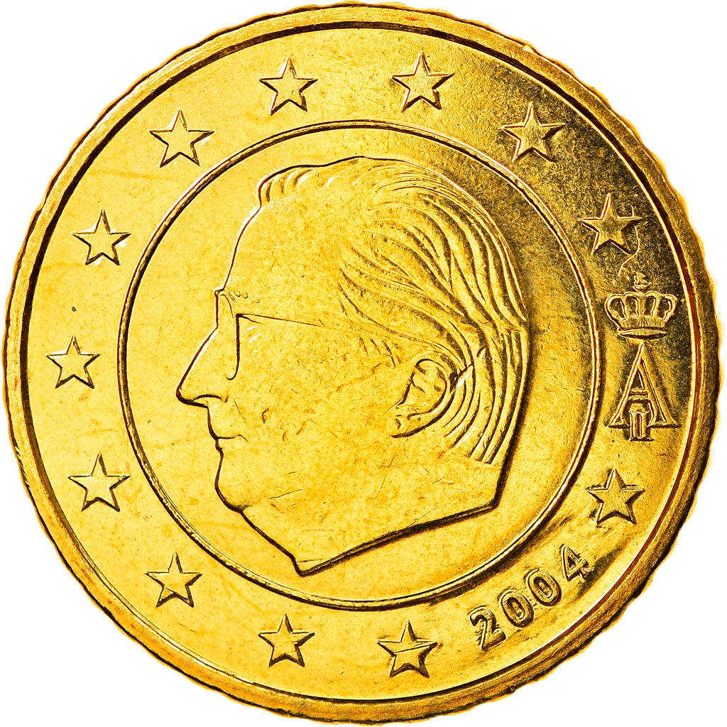 Belgium, 50 Euro Cent, 2004, Brussels, MS(65-70), Brass, KM:229