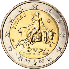 Greece, 2 Euro, 2003, Athens, MS(65-70), Bi-Metallic, KM:188