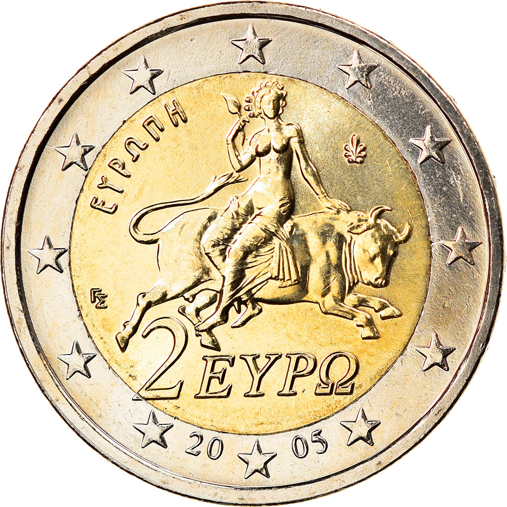 Greece, 2 Euro, 2005, Athens, MS(65-70), Bi-Metallic, KM:188