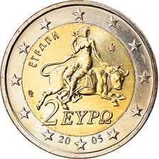 Greece, 2 Euro, 2005, Athens, MS(65-70), Bi-Metallic, KM:188