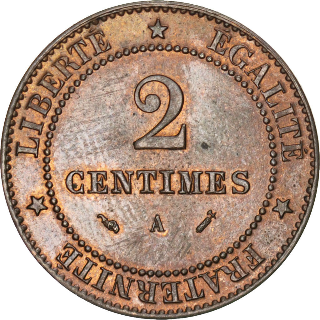 Moneta, Francia, Cérès, 2 Centimes, 1896, Paris, SPL-, Bronzo, KM:827.1