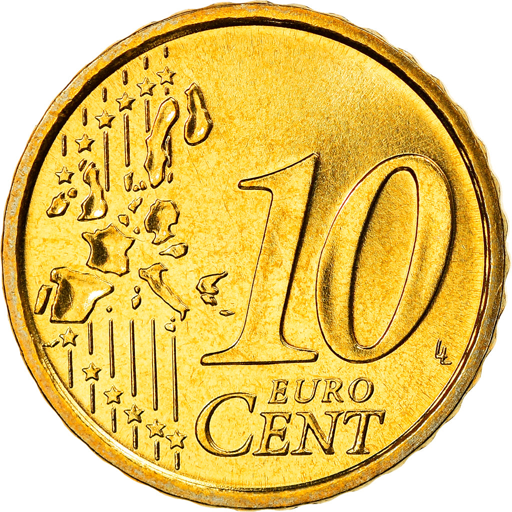 Italy, 10 Euro Cent, 2003, Rome, MS(65-70), Brass, KM:213