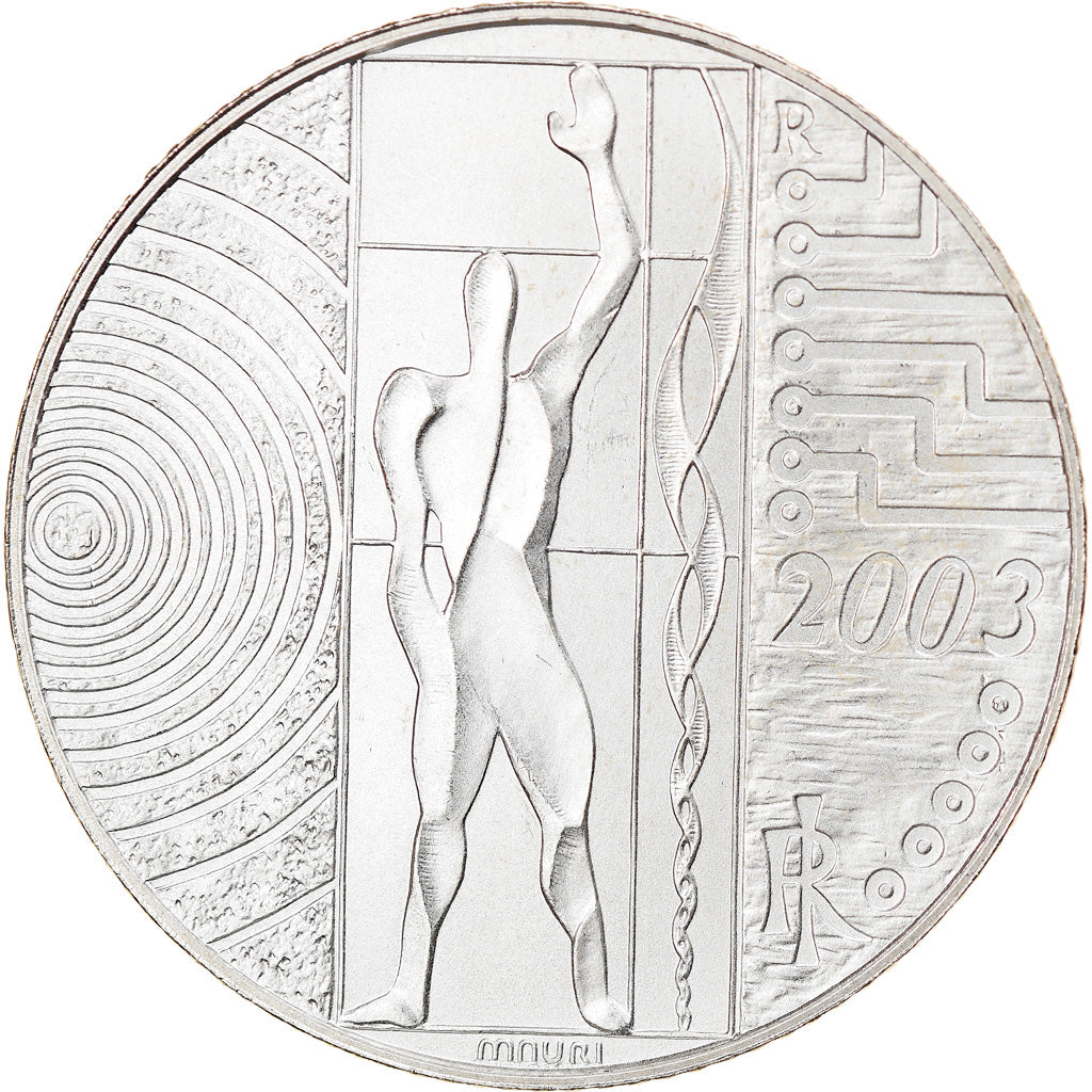 Italy, 5 Euro, L'Europe du travail, 2003, Rome, MS(65-70), Silver, KM:253