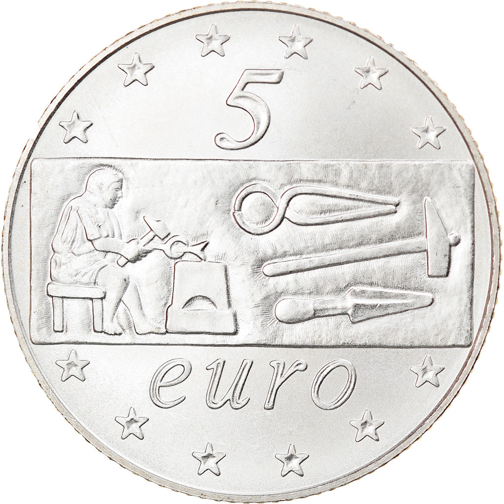 Italy, 5 Euro, L'Europe du travail, 2003, Rome, MS(65-70), Silver, KM:253
