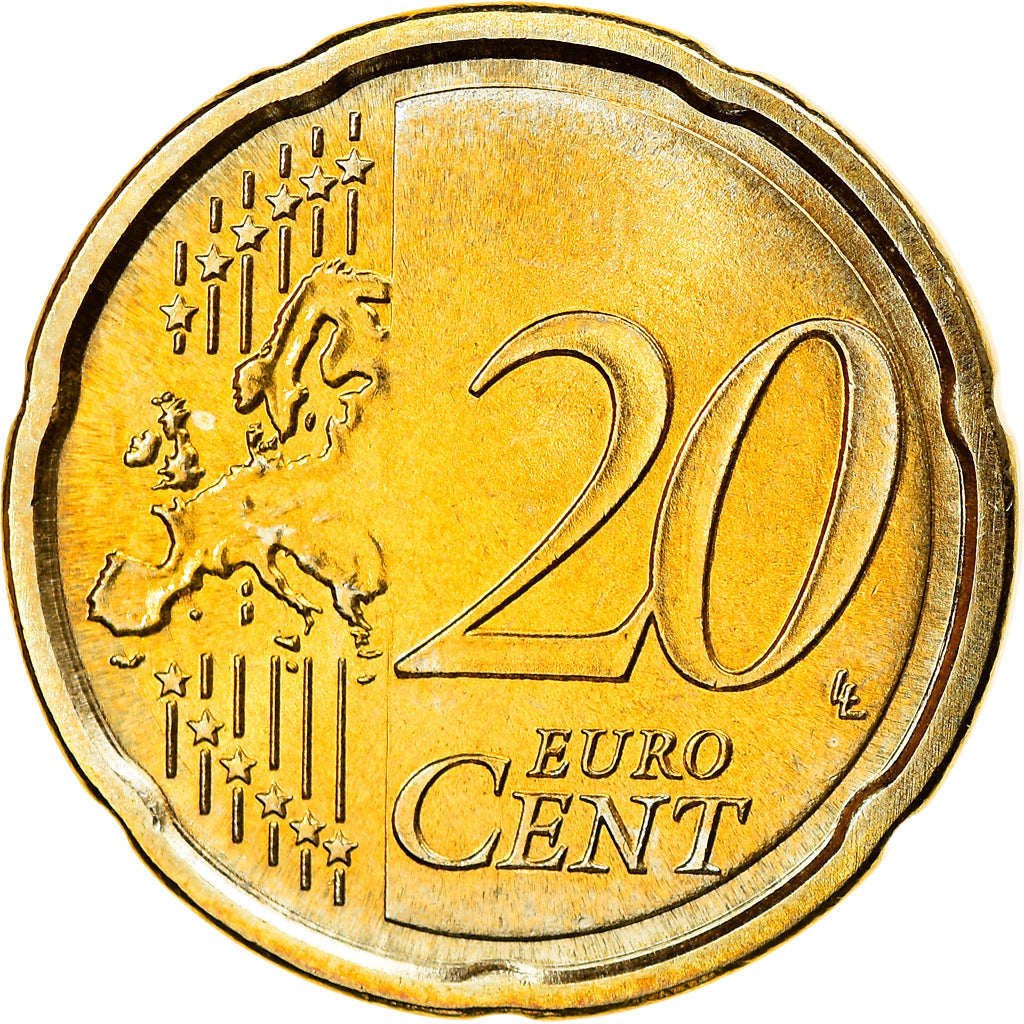Italy, 20 Euro Cent, 2009, Rome, MS(65-70), Brass, KM:248
