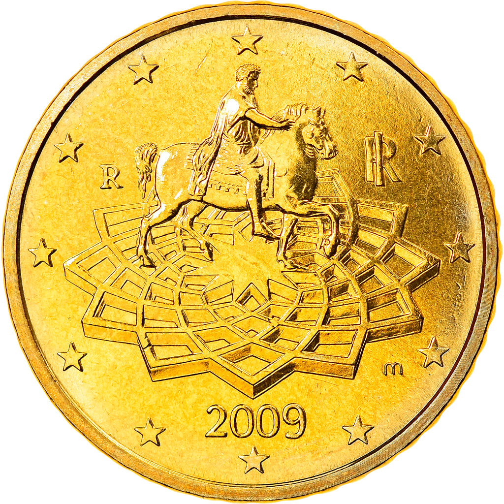 Italy, 50 Euro Cent, 2009, Rome, MS(65-70), Brass, KM:249