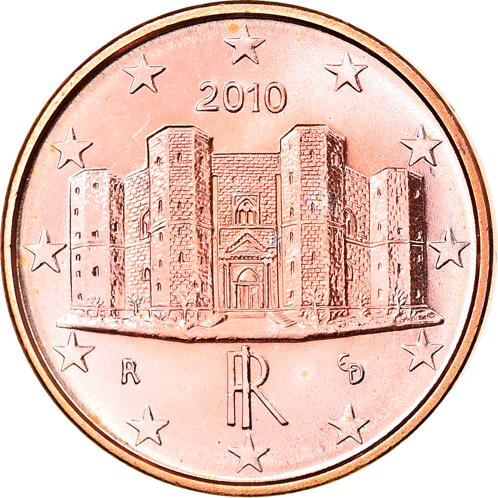 Włochy, Euro Cent, 2010, Rome, MS(65-70), Miedź platerowana stalą, KM:210
