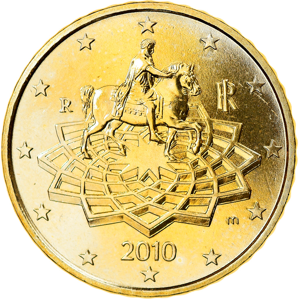 Italy, 50 Euro Cent, 2010, Rome, MS(65-70), Brass, KM:249