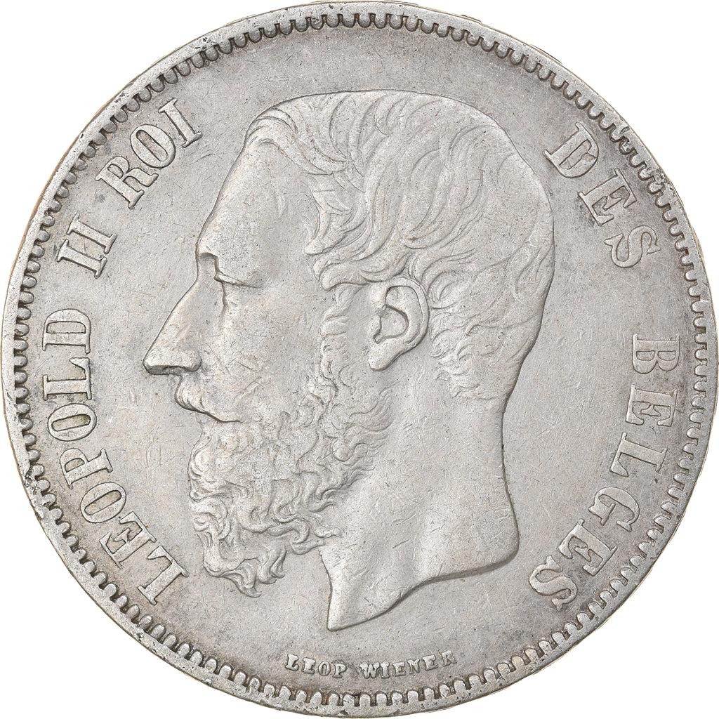Coin, Belgium, Leopold II, 5 Francs, 5 Frank, 1870, EF(40-45), Silver, KM:24