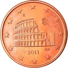 Italy, 5 Euro Cent, 2011, Rome, MS(65-70), Copper Plated Steel, KM:212