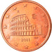 Italy, 5 Euro Cent, 2011, Rome, MS(65-70), Copper Plated Steel, KM:212