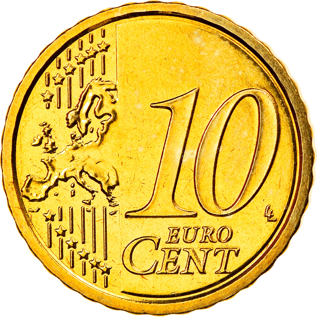 Italy, 10 Euro Cent, 2011, Rome, MS(65-70), Brass, KM:247