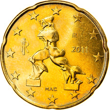 Italy, 20 Euro Cent, 2011, Rome, MS(65-70), Brass, KM:248