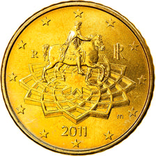 Italy, 50 Euro Cent, 2011, Rome, MS(65-70), Brass, KM:249