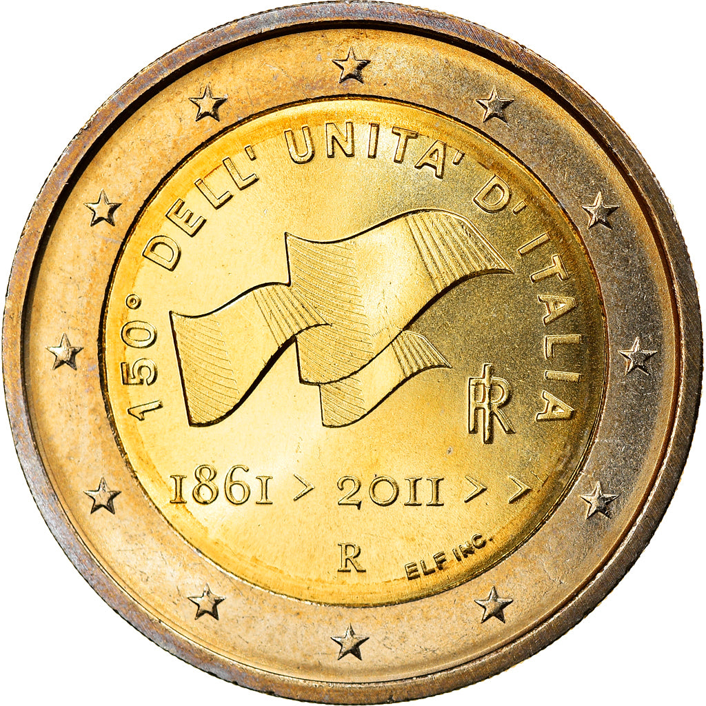 Italy, 2 Euro, Unification, 2011, Rome, MS(65-70), Bi-Metallic, KM:338