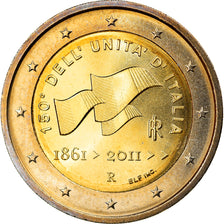 Italy, 2 Euro, Unification, 2011, Rome, MS(65-70), Bi-Metallic, KM:338