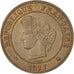 Moneta, Francja, Cérès, 5 Centimes, 1877, Paris, AU(50-53), Bronze, KM:821.1